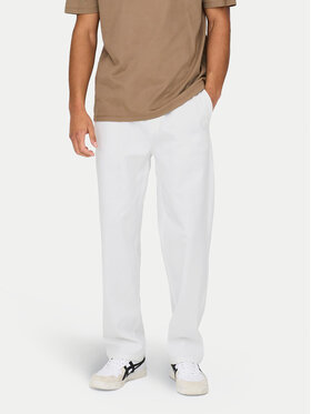 Only & Sons Only & Sons Pantaloni di tessuto Sinus 22028267 Bianco Loose Fit