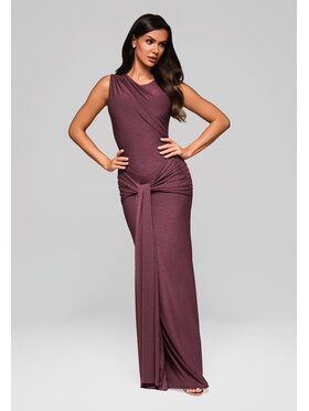 Ombre Ombre Sukienka wieczorowa LA-OM-DLR218 Bordowy Slim Fit