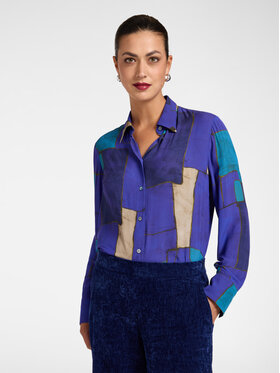 Elena Mirò Elena Mirò Camicia 5045P200376N001 Turchese Regular Fit