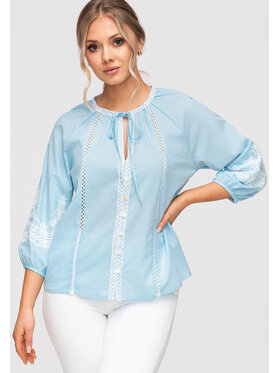 Ombre Ombre Koszula OW-SH-E0042 Niebieski Loose Fit