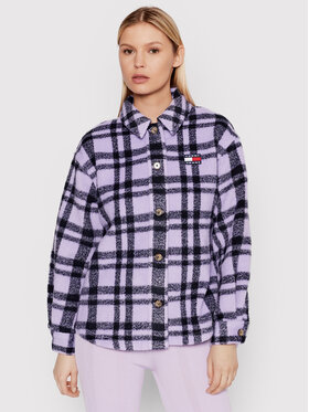 Tommy Jeans Tommy Jeans Преходно яке Bright Check DW0DW11896 Виолетов Regular Fit