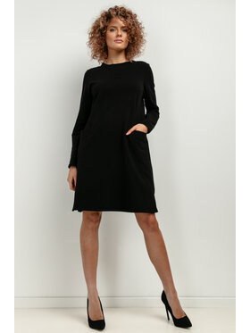 Tessita Tessita Sukienka dzianinowa T412/7/XL-XXL Czarny Relaxed Fit