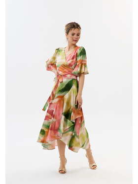 Mirons Mirons Sukienka wieczorowa Print Zielony Feminine Fit