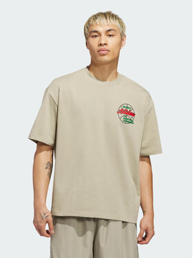 adidas adidas T-Shirt Basketball Tournament Tee Brązowy Oversize