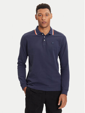 Wrangler Wrangler Тениска с яка и копчета 112371506 Тъмносин Regular Fit