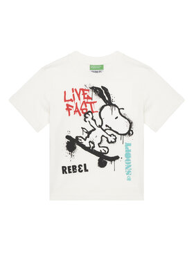 United Colors Of Benetton United Colors Of Benetton Тишърт 3X1SG10JW Бял Regular Fit