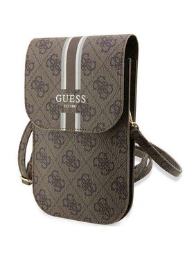 Guess Guess Torebka na telefon 4G Stripes Brązowy