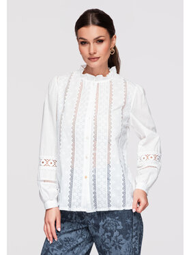 Ombre Ombre Koszula OW-SH-E0026 Biały Loose Fit