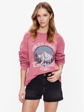 BDG Urban Outfitters BDG Urban Outfitters Pulóver BDG PIKES PEAKS SKATE LS 76471234 Rózsaszín Oversize
