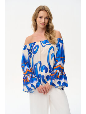 blue shadow blue shadow Bluzka Alvoria Niebieski Regular Fit
