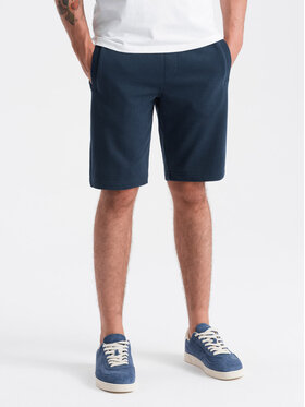 Ombre Ombre Szorty materiałowe OM-SRBS-0149 Granatowy Regular Fit