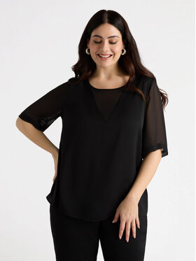 Fiorella Rubino Fiorella Rubino Bluzka 2768T002261N033 Czarny Over Fit