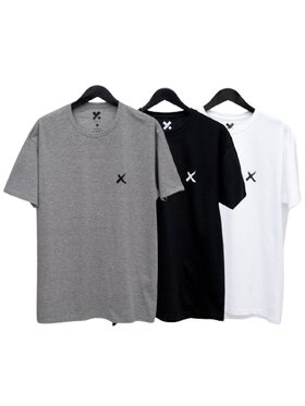 Point X Point X Komplet 3 t-shirtów Zestaw 3 T-Shirtów Męskich Czarny / Biały / Szary Point X Mini X XL Czarny Regular Fit