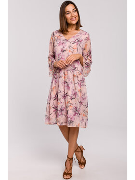 Stylove Stylove Každodenní šaty S214 Růžová Regular Fit