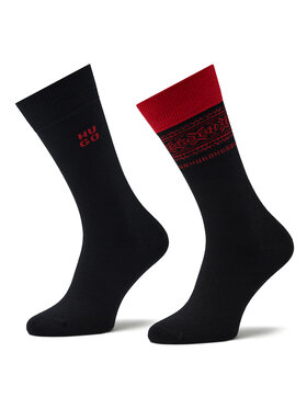 Hugo Hugo Lot de 2 paires de chaussettes hautes homme 2p Giftset Xmas Cc 50484102 Noir