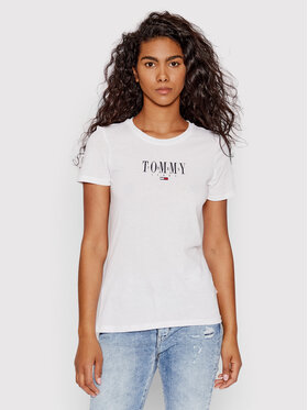 Tommy Jeans Tommy Jeans T-shirt Essential Logo DW0DW12842 Bijela Skinny Fit