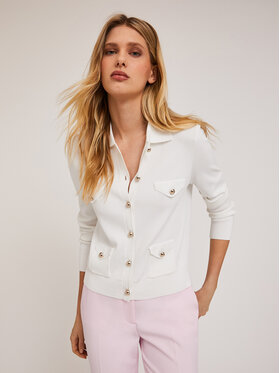 Motivi Motivi Cardigan M266W003344N011 Bianco Slim Fit