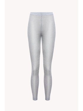 EPUZER EPUZER Legginsy Metallic mesh Srebrny Standard Fit