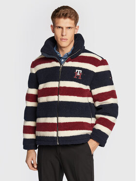 Tommy Hilfiger Tommy Hilfiger Cappotto in shearling Stripe Teddy MW0MW28720 Blu scuro Oversize