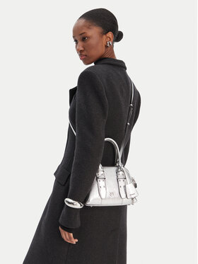 PINKO PINKO Kabelka Bowling Bag Zip Mini AI 25-26 PLTT 105333 A0QO Strieborná
