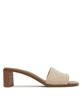 Calvin Klein Calvin Klein Klapki Block Heel Sandal Aop HW0HW03016 Beżowy