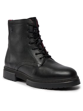 Tommy Hilfiger Zimski škornji Comfort Cleated Termo Lth Boot FM0FM04651 Črna