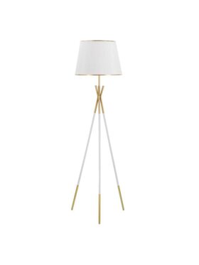 MIAhome MIAhome Lampa podłogowa na trójnogu biało-złota 154 cm Biały