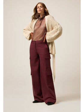 Oltre Oltre Pantaloni di tessuto P01BR009227N022 Bordeaux Over Fit