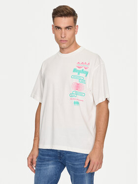 REPLAY Replay Tricou MMG334.000.23454 Alb Oversize