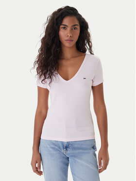 Tommy Jeans Tommy Jeans Marškinėliai Essential DW0DW17385 Rožinė Slim Fit