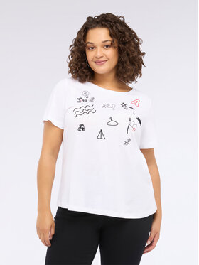 Fiorella Rubino Fiorella Rubino T-Shirt G02OL008855N011 Biały Regular Fit