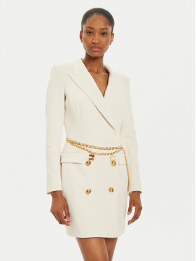 Elisabetta Franchi Elisabetta Franchi Sukienka koktajlowa AB-657-46E2 Écru Regular Fit