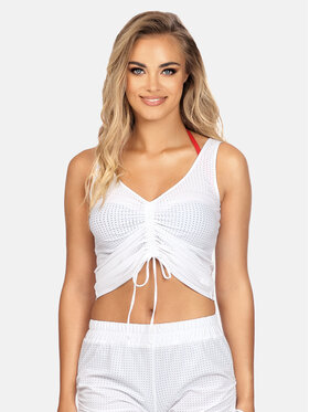 Miss Lou Miss Lou Top Giny Malibu O-ML044-K-9001 Biały