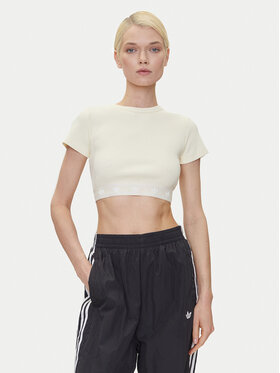 adidas adidas Póló Ribbed JD0040 Bézs Slim Fit