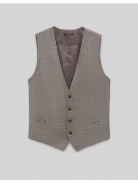 Borgio Borgio Kamizelka garniturowa kamizelka_malgrate_br Brązowy Slim Fit