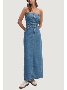 Calvin Klein Jeans Calvin Klein Jeans Sukienka STRAPLESS MAXI Niebieski To Fit