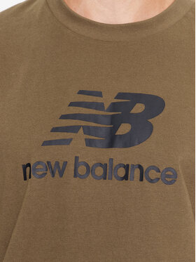 New Balance Majica Essentials Stacked Logo Cotton Jersey Short Sleeve T-shirt MT31541 Rjava Regular Fit