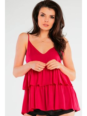 Awama Awama Bluzka A432 Fioletowy Basic Fit