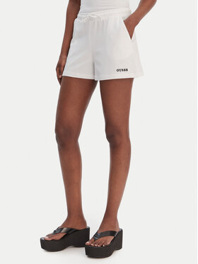 Guess Guess Pantaloni scurți sport E6GD01 KCRZ1 Alb Relaxed Fit