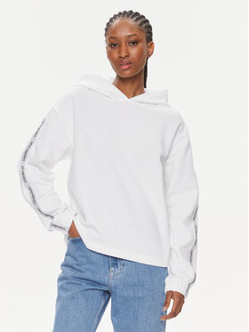 Calvin Klein Jeans Calvin Klein Jeans Sweatshirt Logo Elastic Hoodie J20J223078 Weiß Regular Fit