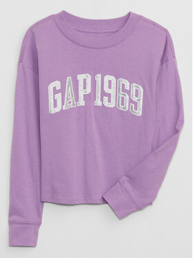 Gap Gap Majica dugih rukava 788206-01 Ljubičasta Regular Fit