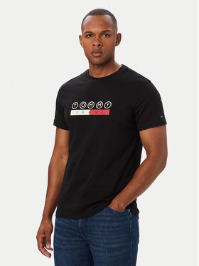Tommy Jeans Tommy Jeans Tricou Dna Play DM0DM23715 Negru Slim Fit