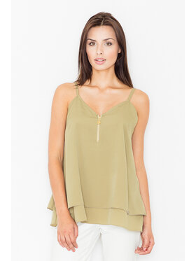 FIGL FIGL Bluzka M481 Khaki Regular Fit