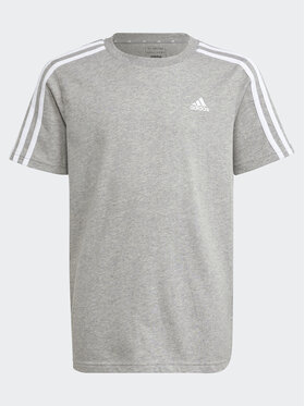 adidas adidas Тишърт Essentials 3-Stripes Cotton T-Shirt IB1669 Сив Regular Fit