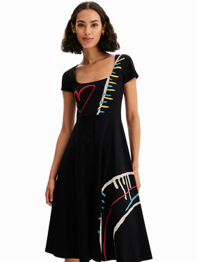 Desigual Desigual Φόρεμα καθημερινό Lisa 23SWVK12 Μαύρο Regular Fit