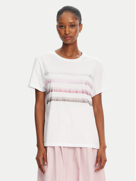 Marella Marella T-shirt Foglia 2515971042 Bianco Regular Fit