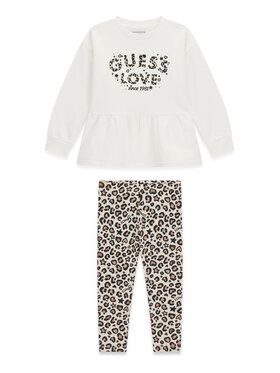 Guess Guess Komplet bluza i legginsy K6BG02 K5910 Kremowy Regular Fit