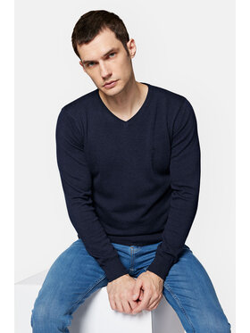 Lancerto Lancerto Sweter Anthony SW073223000048 Granatowy Regular Fit