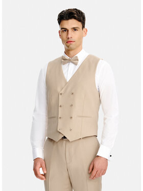 Pako Lorente Pako Lorente Kamizelka garniturowa P26SP-8G-002 Beżowy Slim Fit