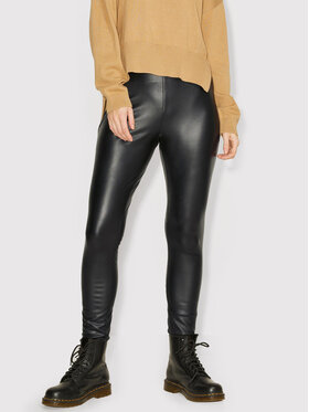 JJXX JJXX Nohavice z imitácie kože Megan 12213641 Čierna Slim Fit